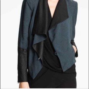 Helmet Lang sapphire jacquard leather jacket size 2